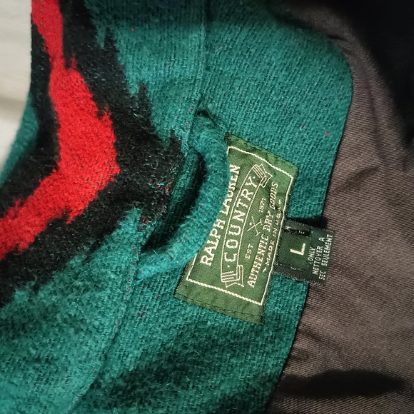 Ralph Lauren Country  southwest Aztec women's jacket wool blend sz L USA RARE - Picture 10 of 15